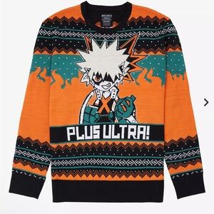 My Hero Academia Bakugo Plus Ultra Holiday Sweater - BoxLunch Exclusive. Size M